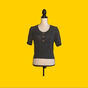 ST.JOHN SPORT short sleeve knit sweater